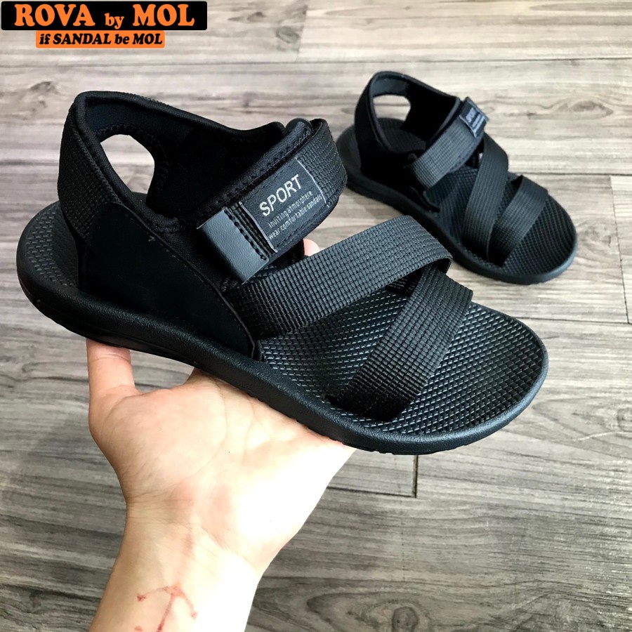 Giày xăng đan nữ quai chéo vải dù cotton RV871G - Sandal nữ Rova