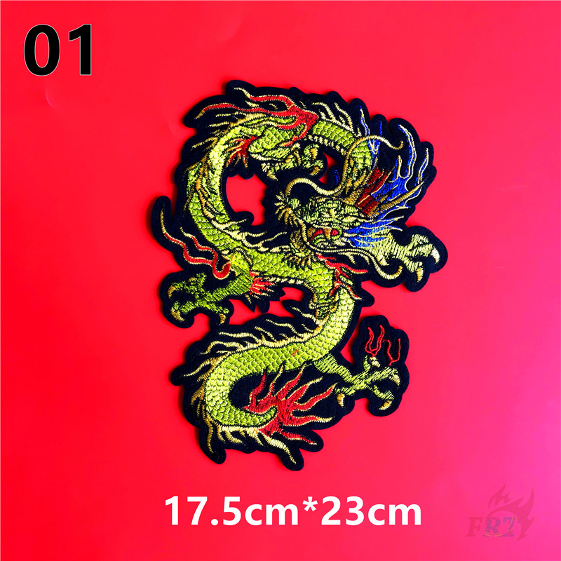 Miếng dán ủi may hình rồng vàng / rồng ngụy trang khổng lồ phong cách trung hoa diy (l - 466）