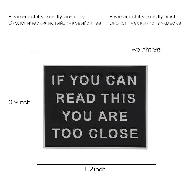 Huy hiệu cài áo tráng men in chữ I Need My Space vui nhộn