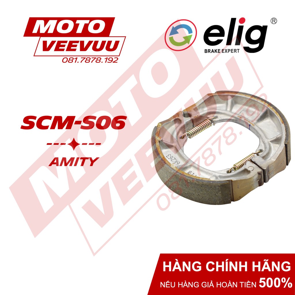 Bố thắng đùm, má phanh đùm ELIG SCM-S06 Dùng cho Amity