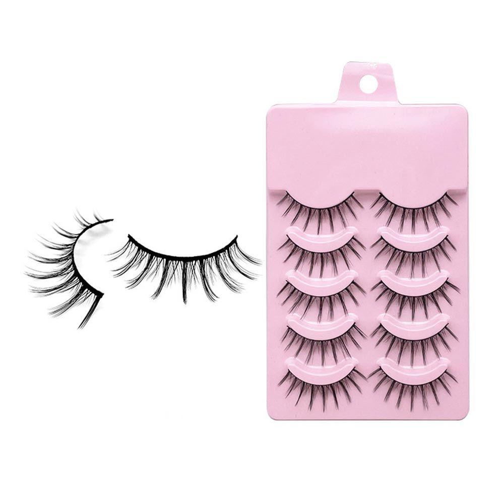 CACTU Set 5 Cặp Lông Mi Giả Trong Suốt Tái Sử Dụng Phong Cách Nhật Bản