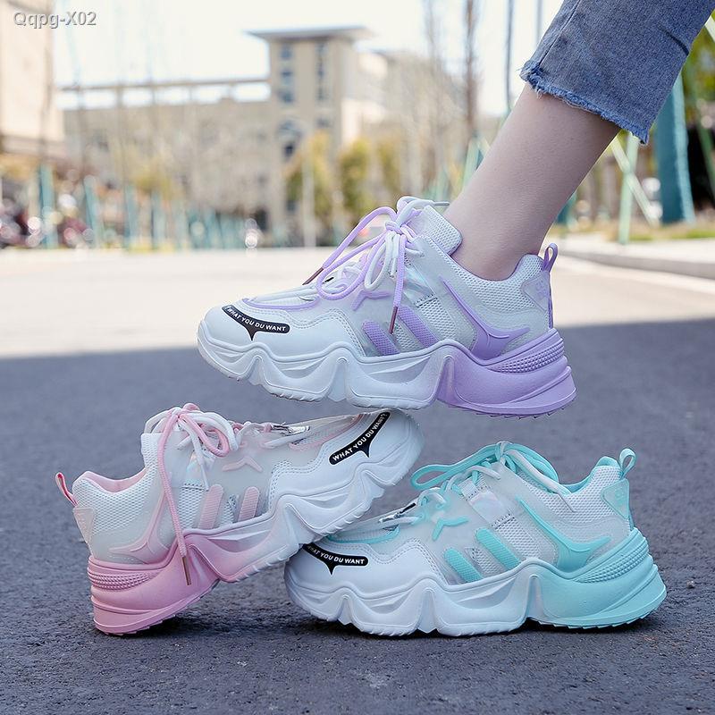 ♕ 【Gửi hàng từ Trung Quốc】Giày bố dành cho phụ nữ 2021 mùa xuân và mùa hè mới lưới thoáng khí màu thạch phiên bản Hàn Qu