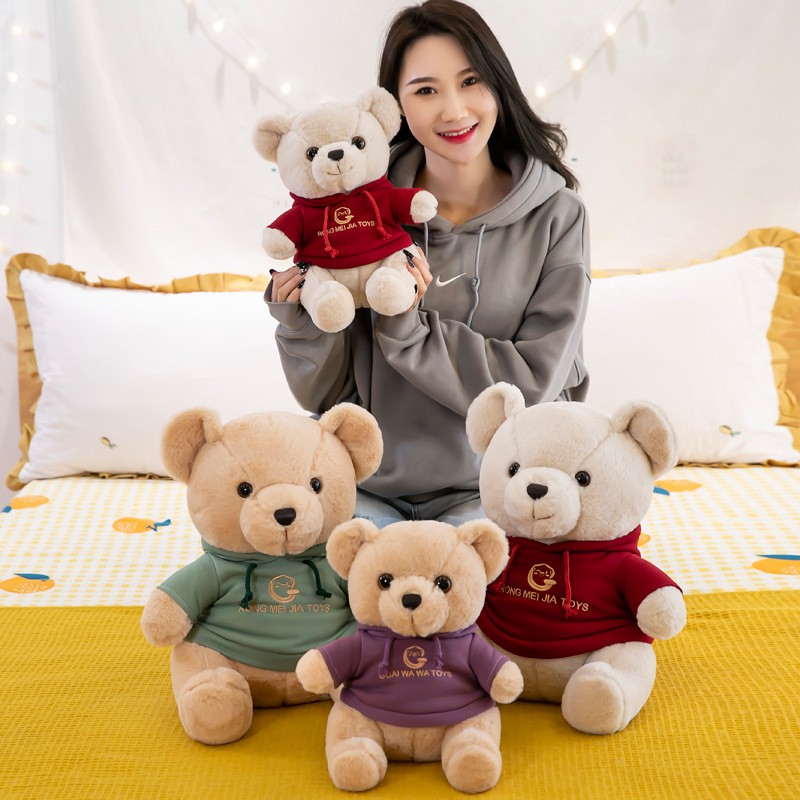 Gấu Teddy Nhồi Bông Mặc Áo Sweater Dễ Thương Cho Bé Gái