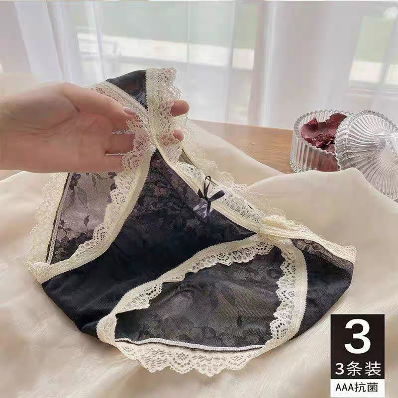 [Chọn Màu] Quần lót nữ ren lụa vân gấm tiểu thư ren lưới cao cấp xuyên thấu gợi cảm QL19