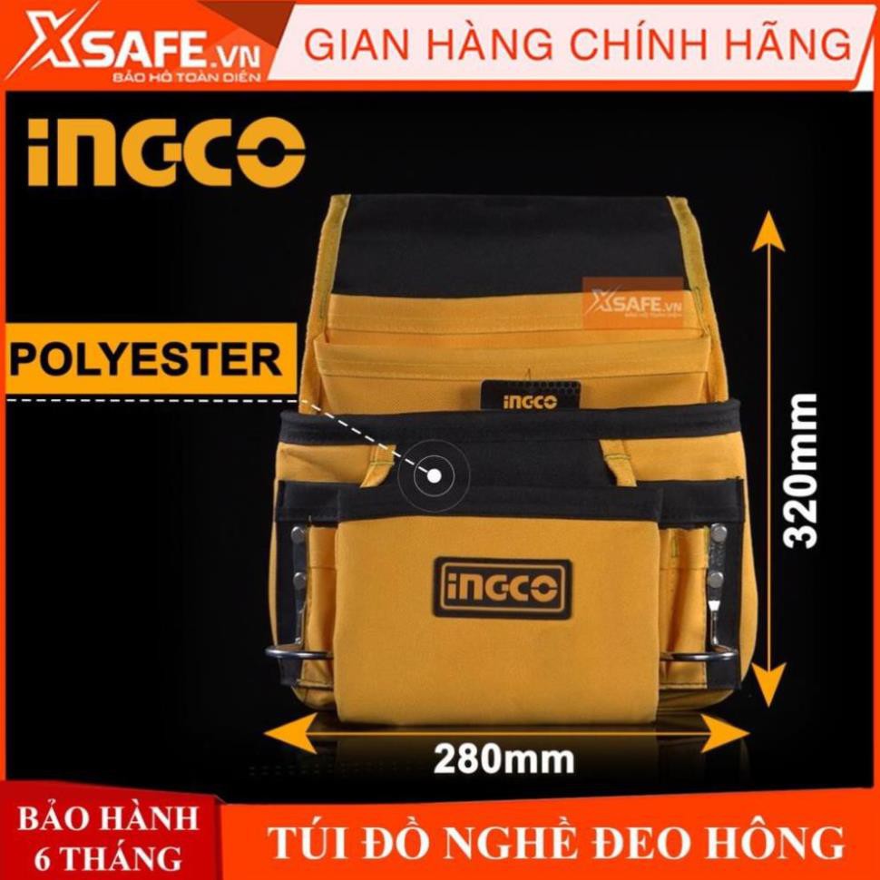 Túi dụng cụ đeo hông Ingco HTBP01011 túi đựng đồ nghề đa năng cơ khí, điện lạnh, công trình, vải polyester siêu bền bỉ