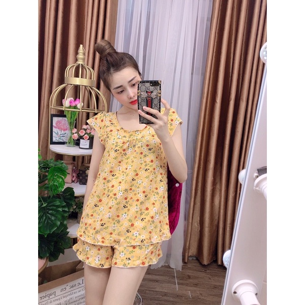 Đồ bộ voan lụa đùi mặc nhà mát | BigBuy360 - bigbuy360.vn