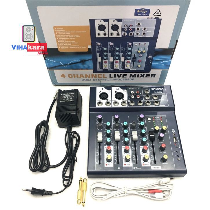 Mixer Yamaha F4, F7 Bluetooth, usb, âm thanh hay, sử dụng loa kéo, amply - Hàng chất lượng