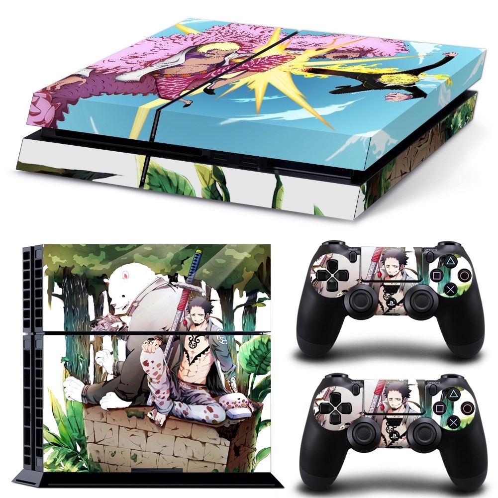 Bộ decal dán vinyl hình anime nhật bản one piece bảo vệ cho bộ điều khiển và tay cầm chơi game ps4 playstation 4