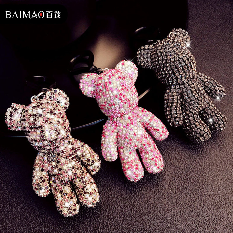 BE@RBRICK Búp bê gấu móc khóa kim cương thời trang hàn quốc
