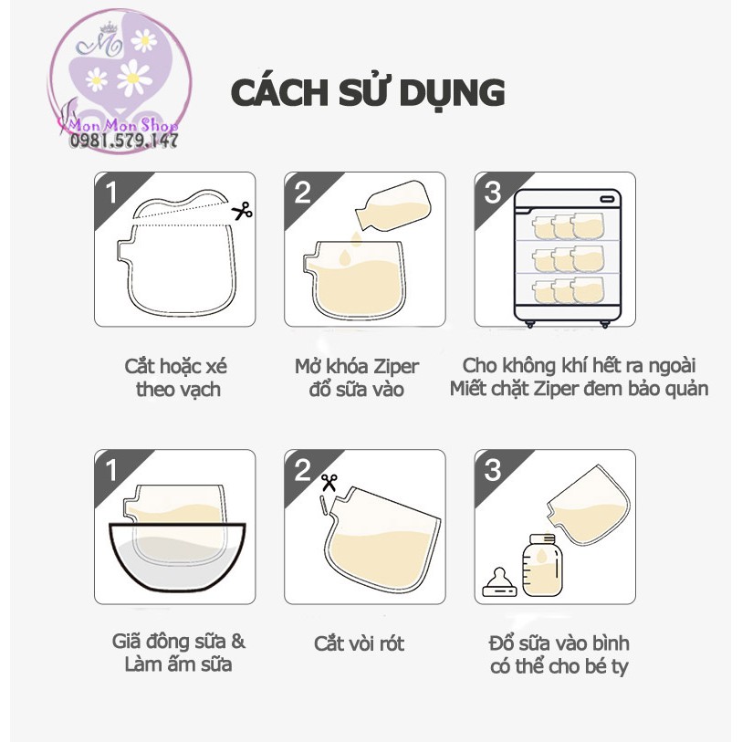 Túi trữ sữa, đựng sữa mẹ Kichilachi 200ml, có vòi rót BPA free thương hiệu Nhật Bản  (Hộp 32 túi )