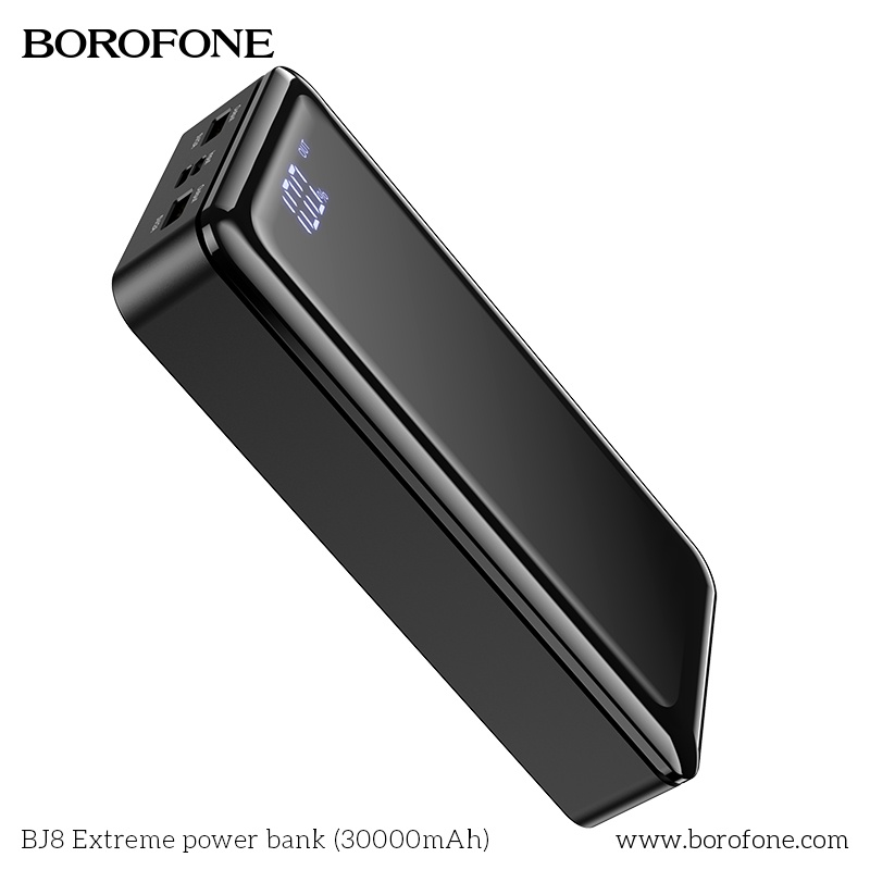 Pin sạc dự phòng 30000mAh BOROFONE BJ8 đèn LED hiển thị, 2 cổng ra 2A - Chính hãng