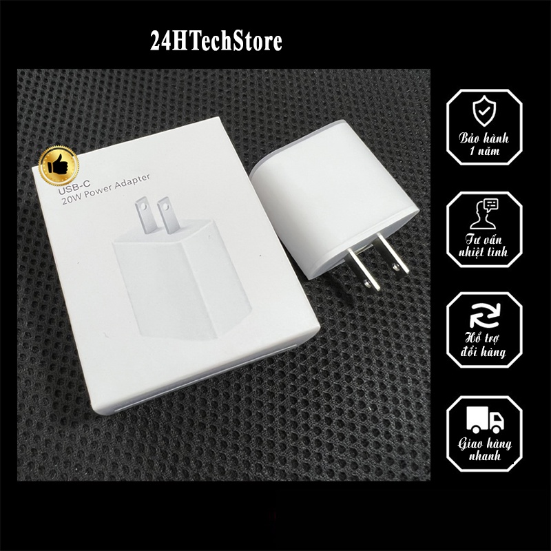 Sạc nhanh ip 20w us, sạc nhanh ip type c, BH 12 tháng 1 đổi 1