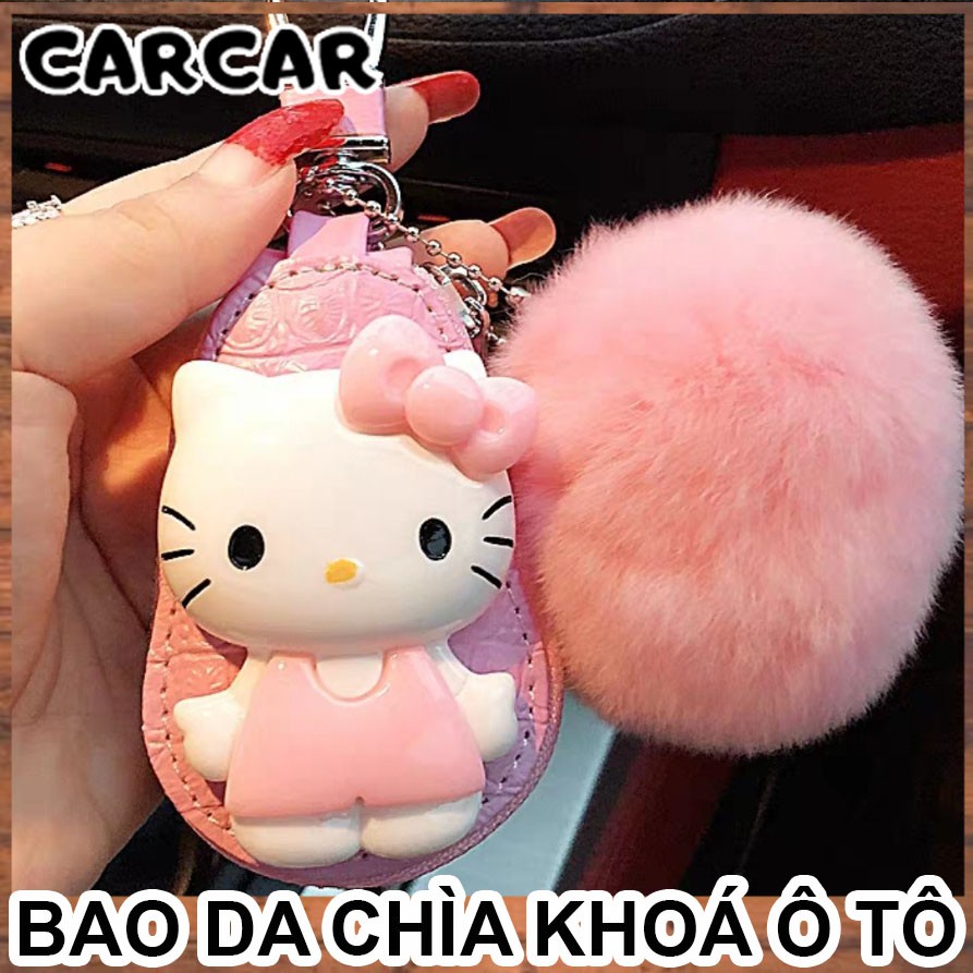 Bao da chìa khoá ô tô hình mèo Kitty dễ thương
