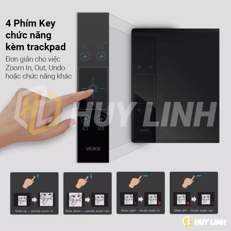Bảng vẽ cảm ứng VEIKK A30 V2 - KT 10x6 Inch tương thích với Android, Windows và Mac OS