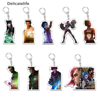 Móc khóa hình nhân vật anime Arcane Jinx Vi dễ thương
