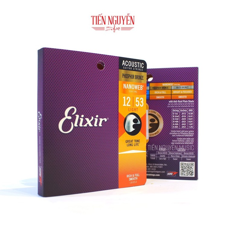 Dây đàn Guitar Acoustic Elixir Nanoweb Phosphor Bronze - Cao Cấp -  Chính Hãng