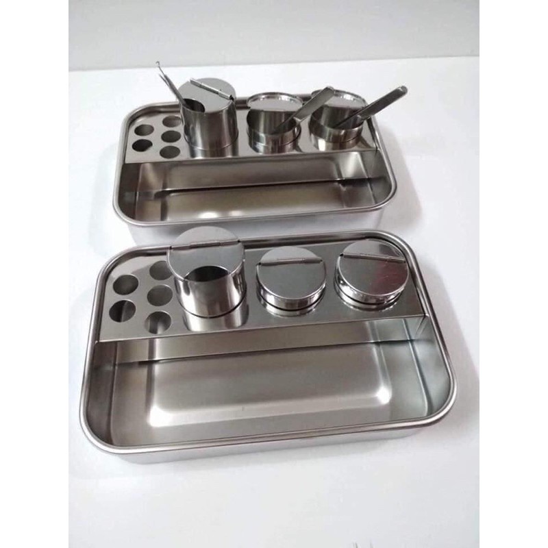 Bộ khay đa năng inox | bộ khay đựng bông y tế dùng trong spa,tmv