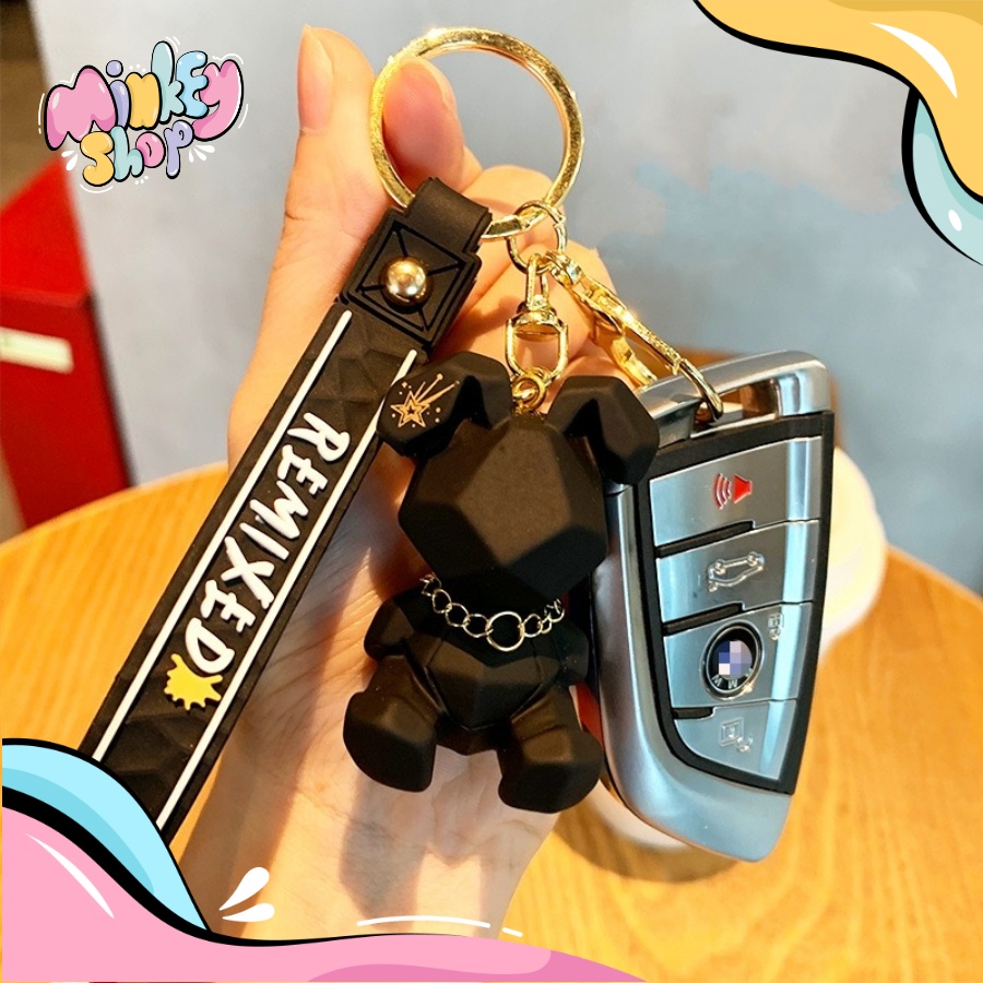 Móc khóa Gấu REMIXED Dễ Thương Phụ Kiên Ô Tô, Túi Xách, Ba Lô Cute 02MKG -Minkey