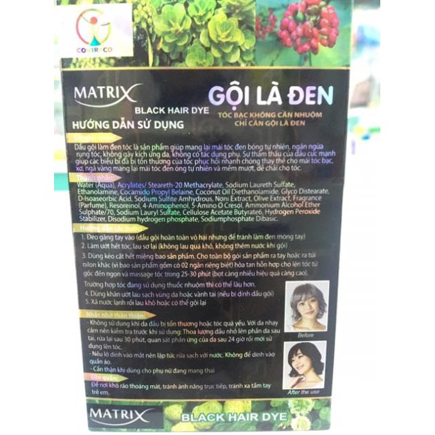 Gội là đen MATRIX(gói)-Amipharma - FREESHIP 99k