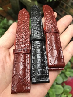 Dây đồng hồ da cá sấu size 20