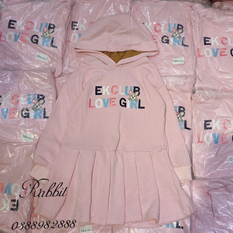 Váy nỉ len hồng E-land