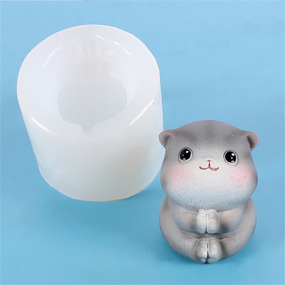 Khuôn Silicon Làm Nến / Xà Phòng Hình Mèo 3D Dễ Thương Trang Trí Nhà Cửa