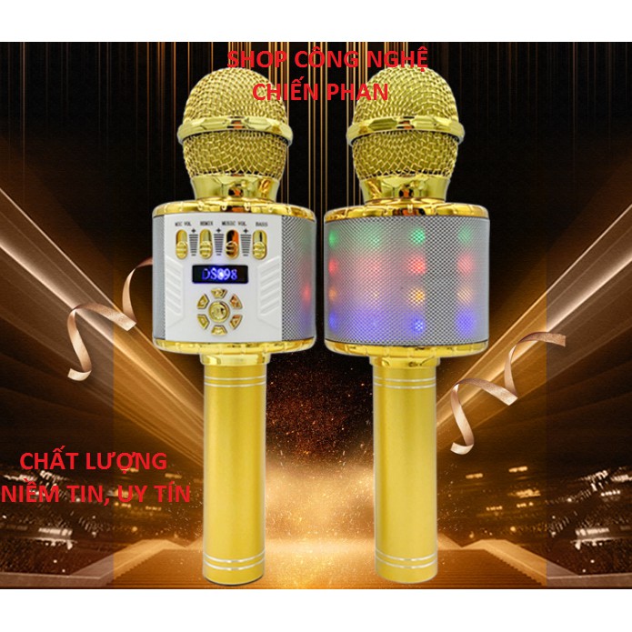 (Hàng hot) Micro karaoke bluetooth Magic DS898 mic hát cầm tay, loa mini đa năng âm chuẩn không vang