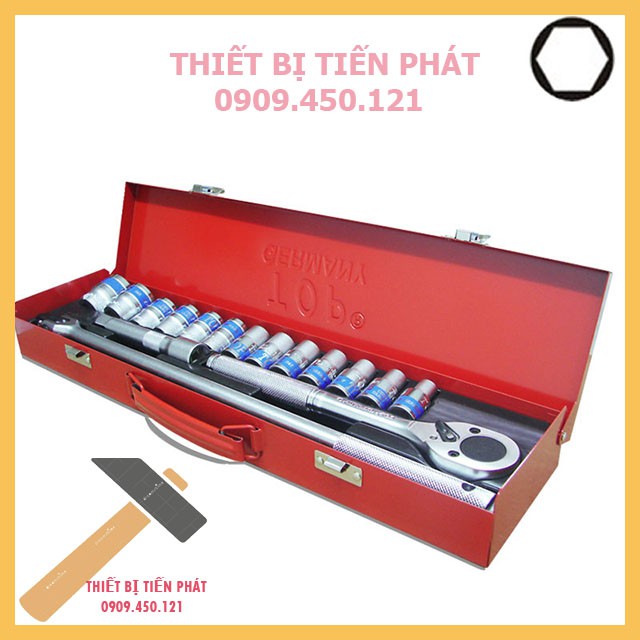 Bộ Tuýp 17 Món Đức ( Lục ) Hệ Mét TOP 1/2'' - KW-S417B-1 Chính Hãng