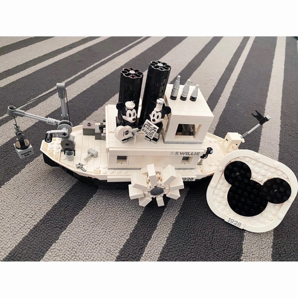 Bộ 842 Miếng|Bộ Đồ Chơi Lắp Ráp Mô Hình Tàu Thuyền Xây Dựng Disney Mickey