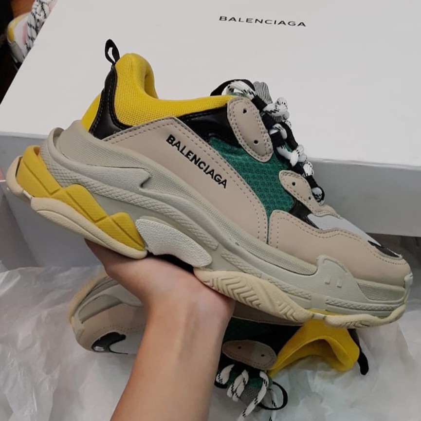 Giày Sneaker BL Triple S vàng (fullbox,tag,túi,giấy gói)