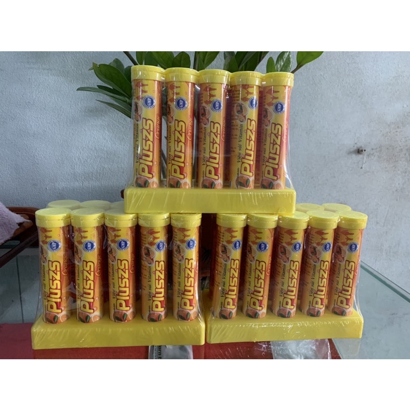 Viên sủi Vitamin C Pluszs- vị cam- giúp bố sung vitamin C, tăng sức bền thành mạch máu