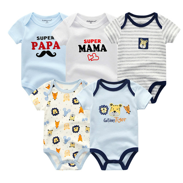 Set 5 Áo Liền Quần Tay Ngắn Cho Bé Từ 0-12 Tháng Tuổi