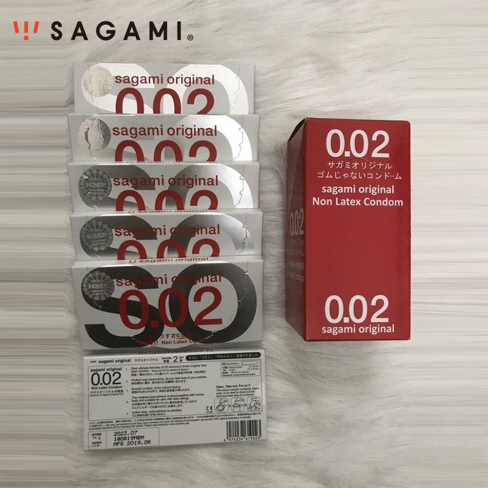 Hộp 12c Bao Cao Su Cao Cấp Siêu Mỏng SAGAMI ORIGINAL 0.02 - Nhập khẩu Nhật Bản