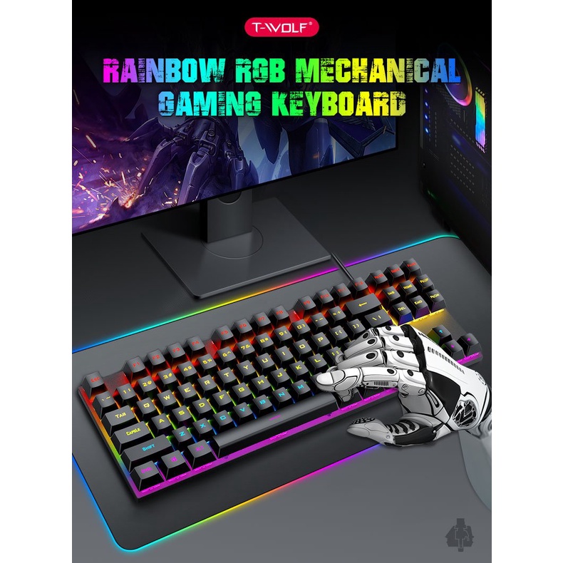 KEYBOARD T-Wolf T18 Phím cơ  - BẢO HÀNH 12 THÁNG