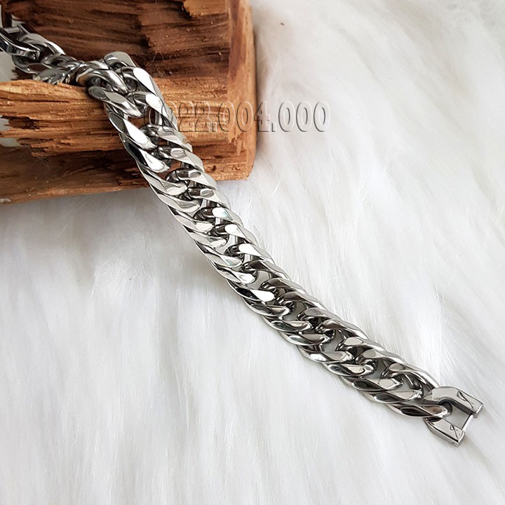 Lắc tay xích kép giác cạnh bảng 1.6cm, lắc tay nam LZ1680.