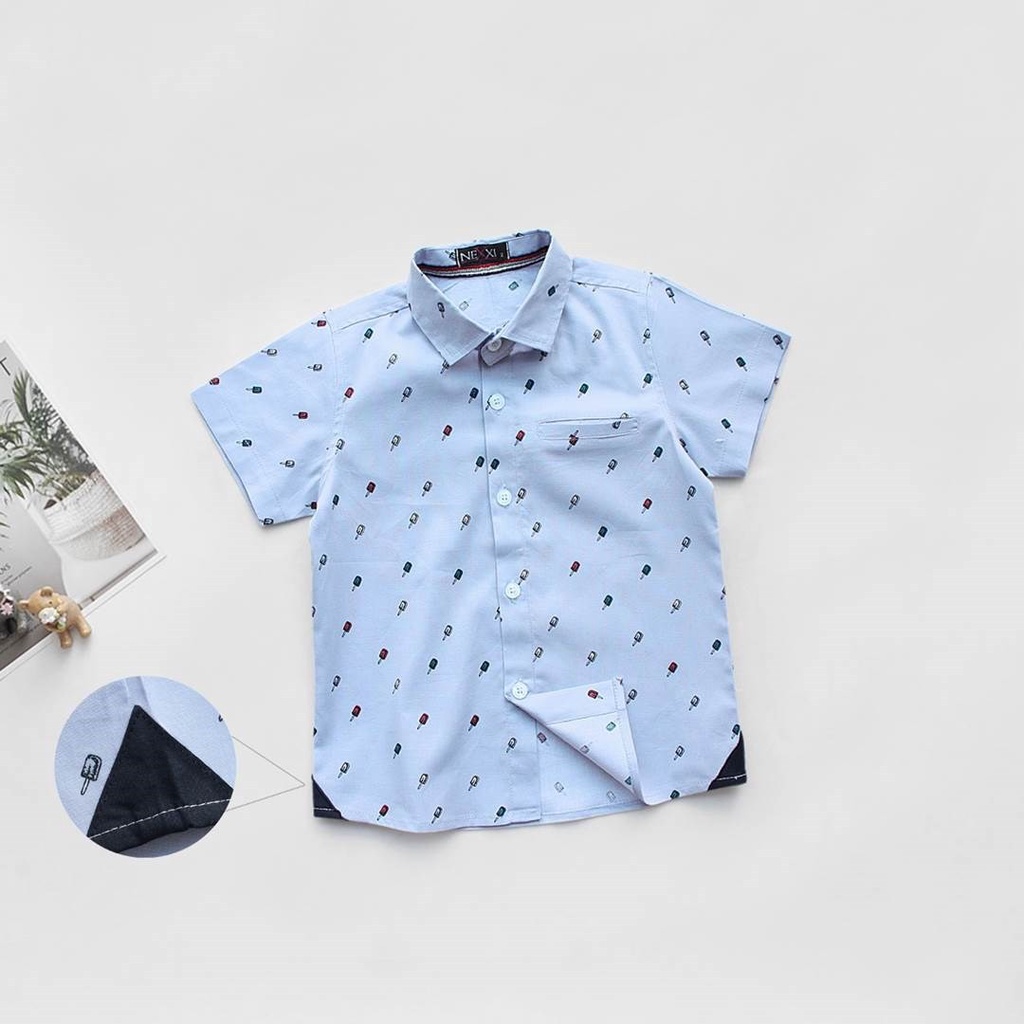 2101.SƠ MI COTTON HOA TIÊT NỆP LAI ĐEN