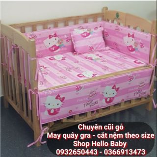 Bộ quây và ga kích thước 120*70 vải lanh cho bé