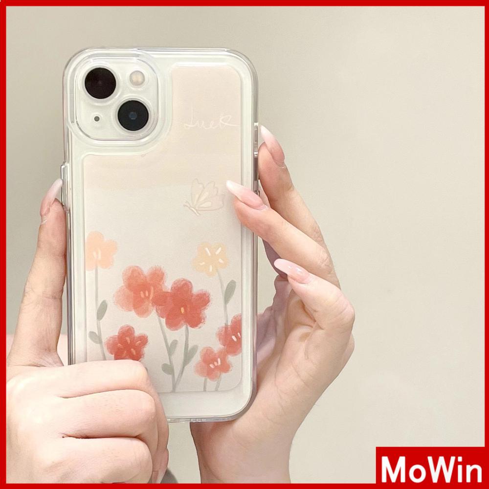 iPhone Case Silicone Soft Case Clear Case Thickened Shockproof Protection Camera Metal Button Elegant Flower Compatible For iPhone 11 Pro Max 13 Pro Max 12 Pro Max 7Plus xr XS Max