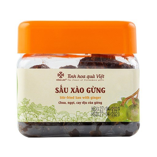 Ô Mai Sấu Xào Gừng Hồng Lam - Vị Chua Ngọt Gừng - Hộp (200g,300g,500g)