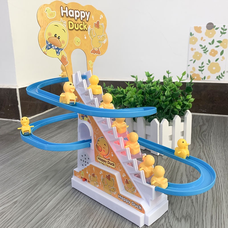 Đồ chơi vịt leo thang, vịt leo cầu trượt 2 tầng cao cấp,có nhạc và có đèn ngộ nghĩnh, đồ chơi cho bé thú vị