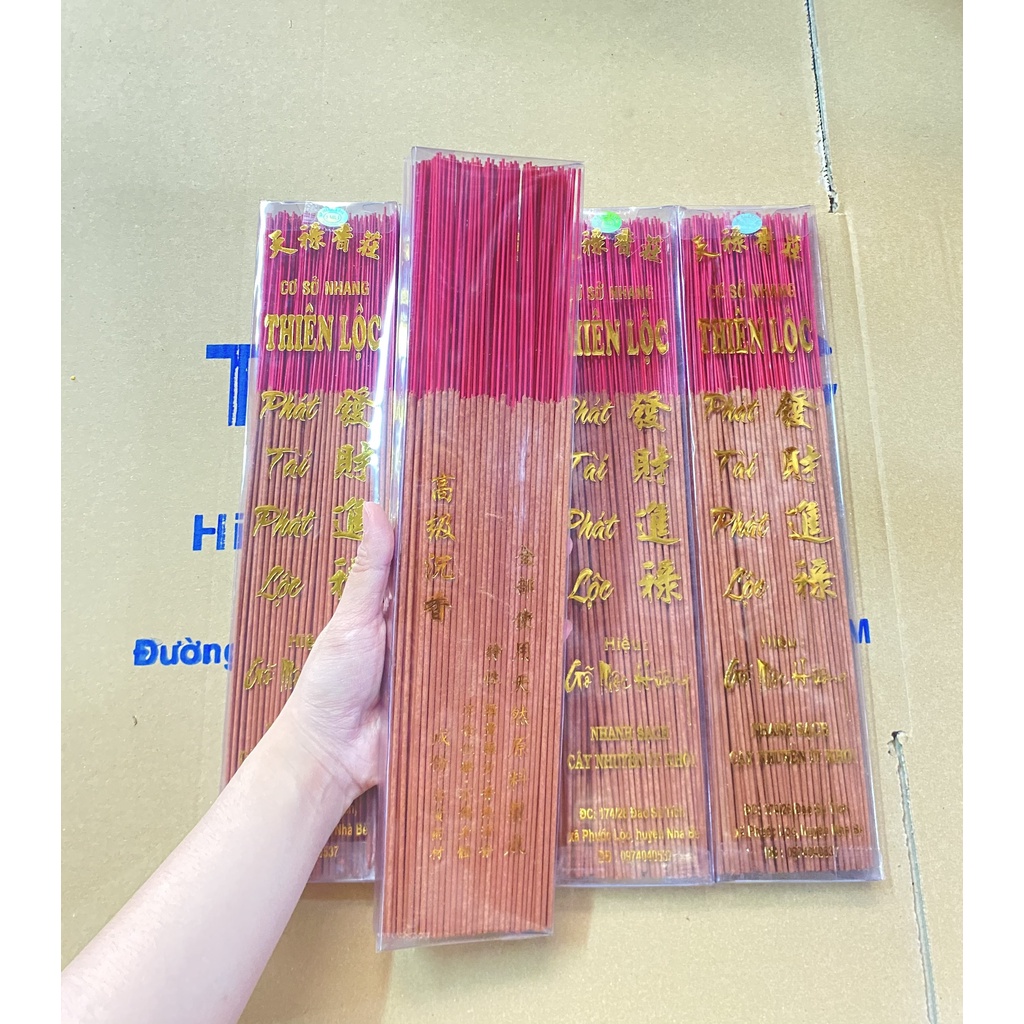 Nhang Hương Gỗ Cây Nhuyễn Ít Khói Không Hóa Chất An Toàn Thiên Lộc - Hộp Tiết Kiệm Khoảng 160 Nén
