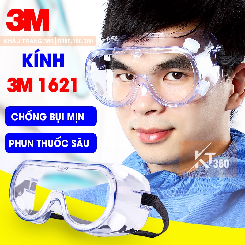 Kính Chống Bụi 3M 1621 - Kính Bảo Hộ Lao Động 3M Chuyên Dùng.