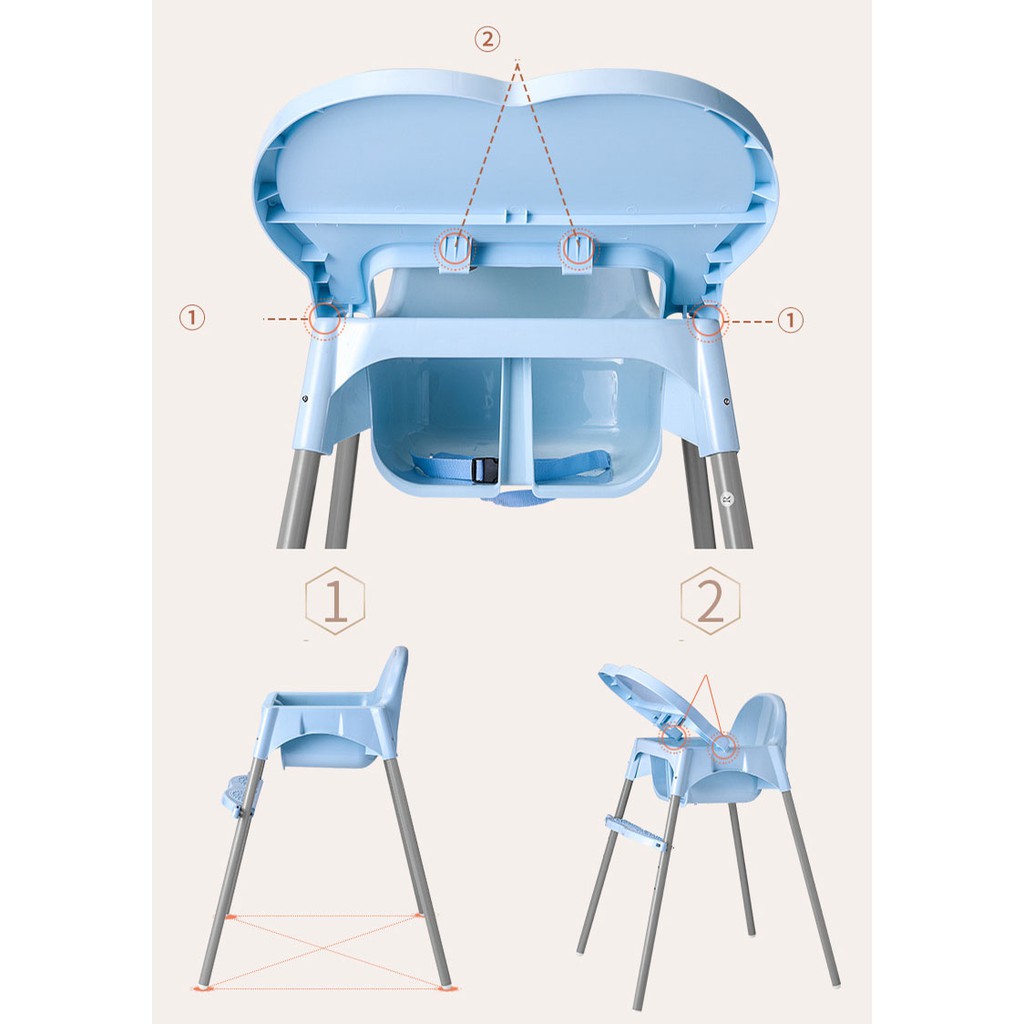 Ghế Ăn Dặm Cho Bé Dễ Vệ Sinh Gồm 2 Nấc Siêu Tiện Lợi Cho Bé Từ 6 Tháng - BAFABY KIDS