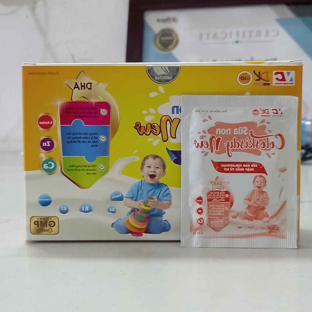 Cốm SỮA NON ăn ngon, tiêu hóa tốt COLOSKIDDY NEW BỔ SUNG CANXI, KẼM, DHA CHO TRẺ - Hộp 10 gói