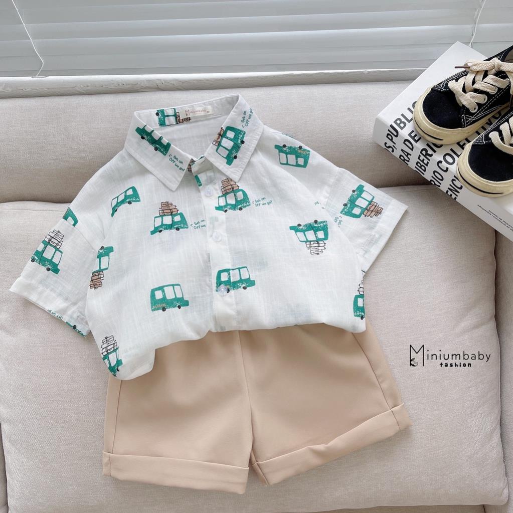 Quần đùi cotton thô hàn quốc cho bé trai, bé gái từ 1-6 tuổi, quần cộc/ngắn unisex trẻ em Miniumbaby-Q1212
