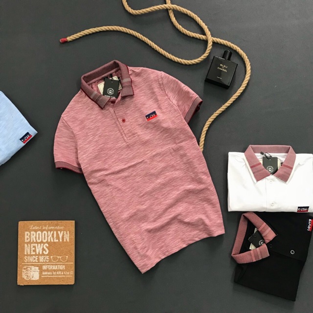 Áo thun nam cổ bẻ phối sọc TD0006 | BigBuy360 - bigbuy360.vn