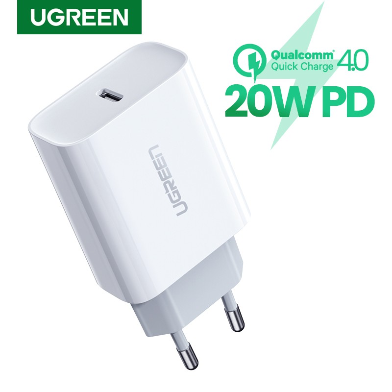 [ PD 20W ] Cốc sạc nhanh UGREEN USB C  20W Power Delivery Fast Charger for iPhone 12 Samsung Xiaomi Huawei
