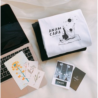 Áo thun in trắng đen cotton 🍄Anam Cara 🍄