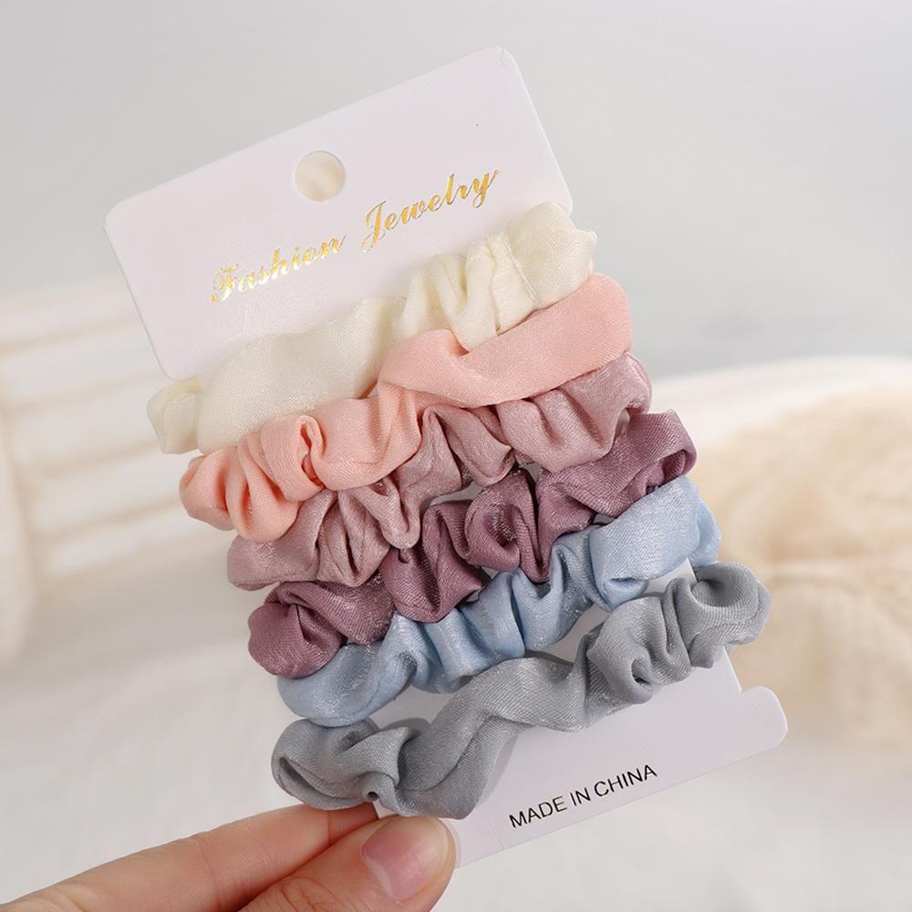 Set 4 / 6 Dây Buộc Tóc Đuôi Ngựa Phong Cách Vintage