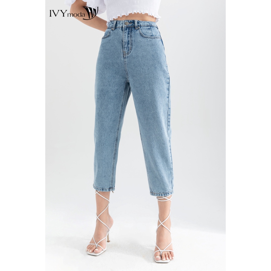 Quần jeans nữ ống đứng IVY moda MS 25B8015